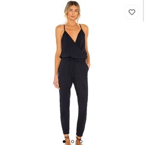 Supreme Jersey Tied Waist V Neck Jumpsuit